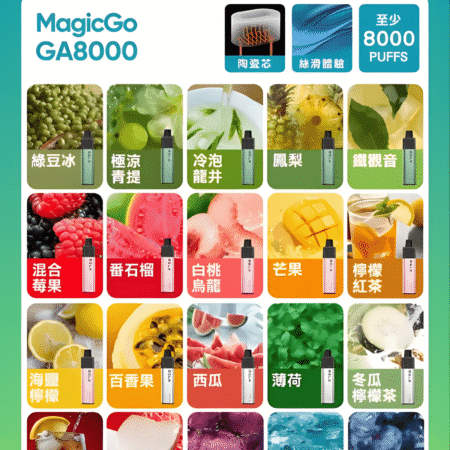 RELX MagicGo GA8000口-悅刻經典拋棄式/一次性電子煙推薦-台灣現貨